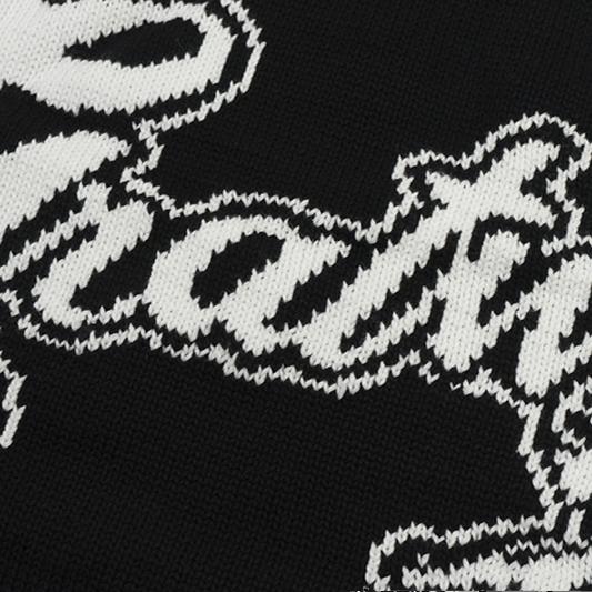 GRAF&WU Letter AK47 Little Angel Knitted Warm Sweater