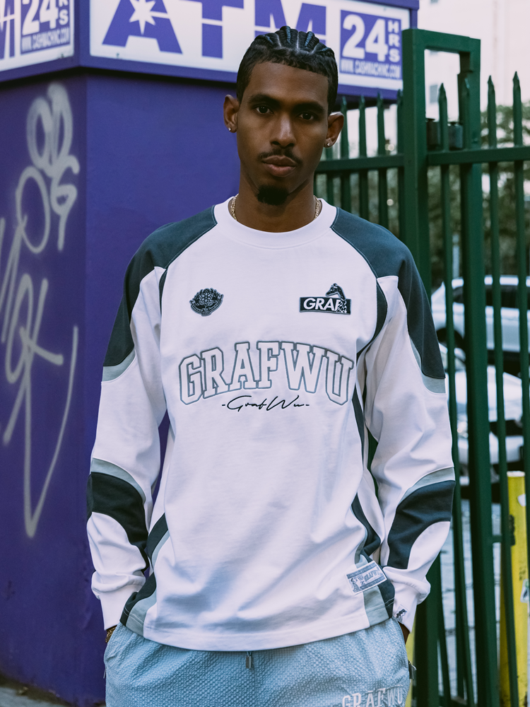 GRAF&WU Bloke Core Style Fashion Embroidered Long-sleeves Shirt