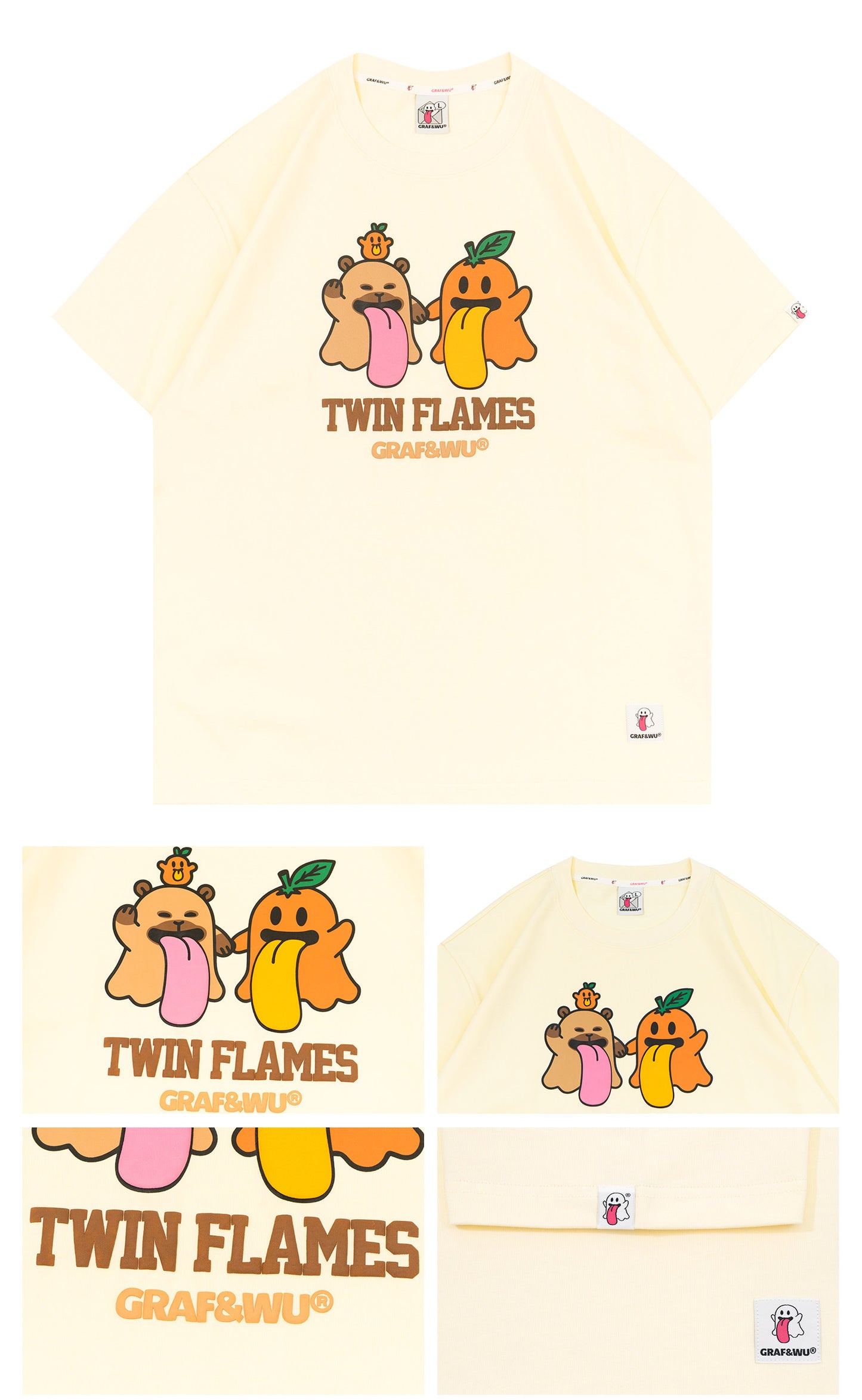 GRAF&WU TwinFlames Soul Mirror Ghost Couple T-Shirt