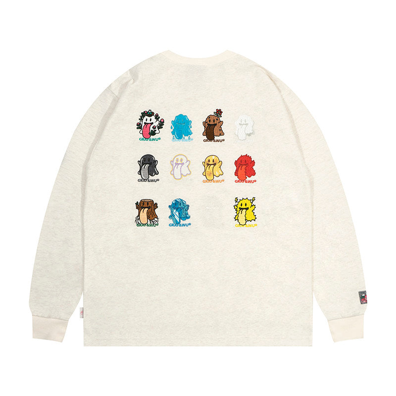 GRAF&WU 12 Five Elements Cute Ghost Character Long Sleeve Shirt