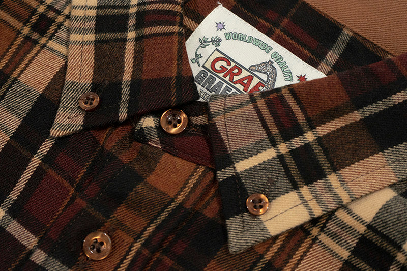 GRAF&WU Duck Hunting Mini Embroidered Plaid Loose Shirts