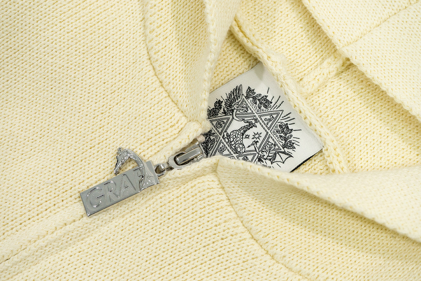 GRAF&WU Hand-stitched Baseball-style Zip-up Cardigan Sweater
