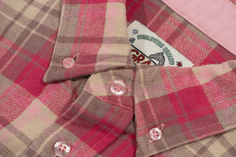 GRAF&WU Fashion Plaid Design Loose Cozy Cotton Long-sleeved Shirt