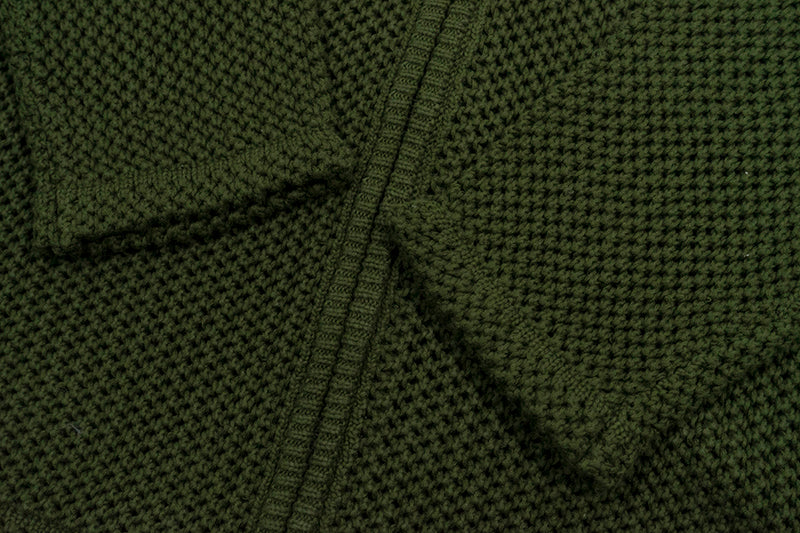 GRAF&WU Trust In GRAF Floral Embroidered Openwork Loose Hooded Zip-up Knit Sweater