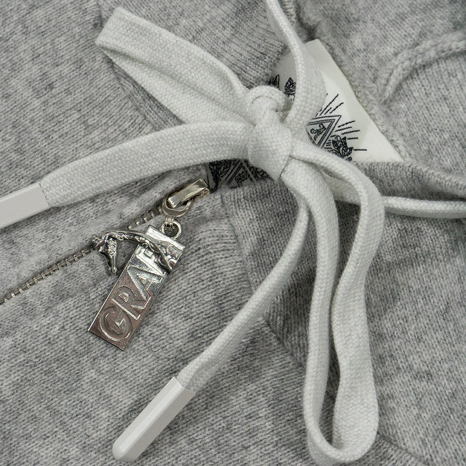 GRAF&WU Old Money Aesthetic Style Wool Knitted Sweater Zip-up Hoodie