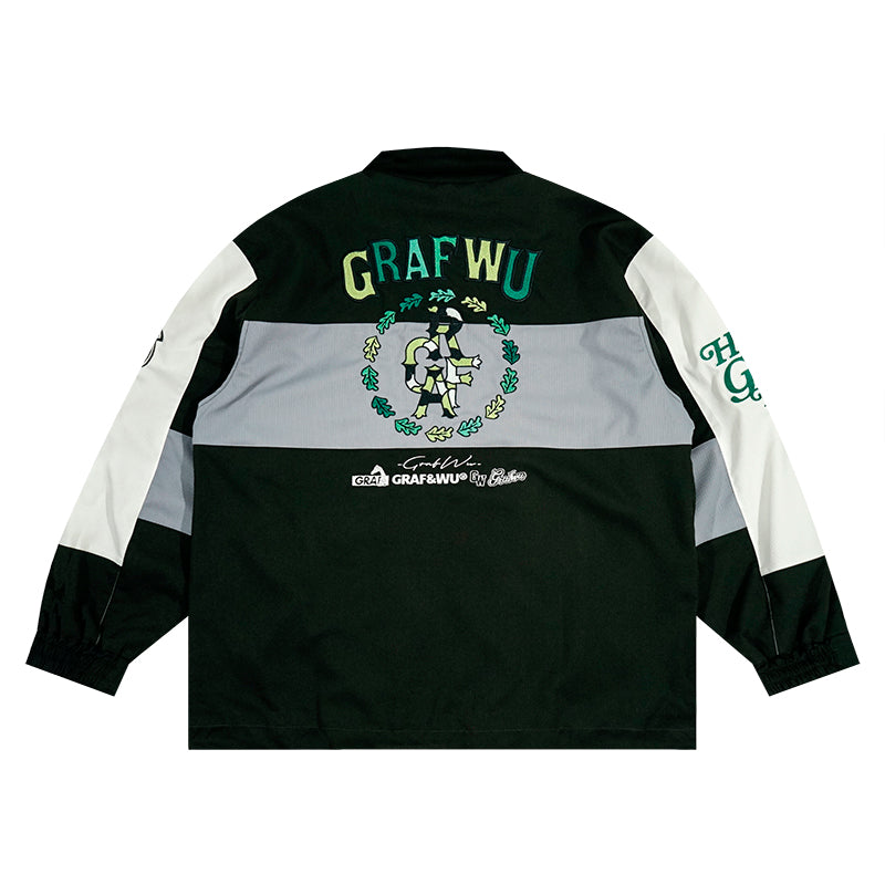 GRAF&WU Angel Giraffe Goddess Embroidered Design Sports Jacket