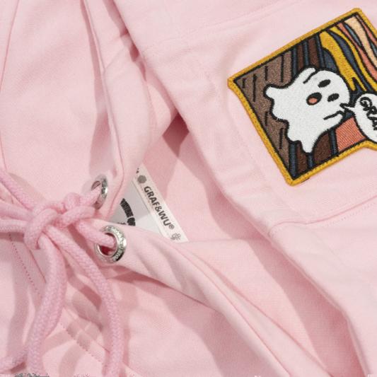 GRAF&WU World Famous Paintings Mona Lisa Cute Ghost Character Hoodie