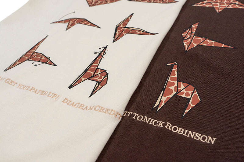 GRAF&WU Fold Paper Giraffe Printed Cotton T-shirt