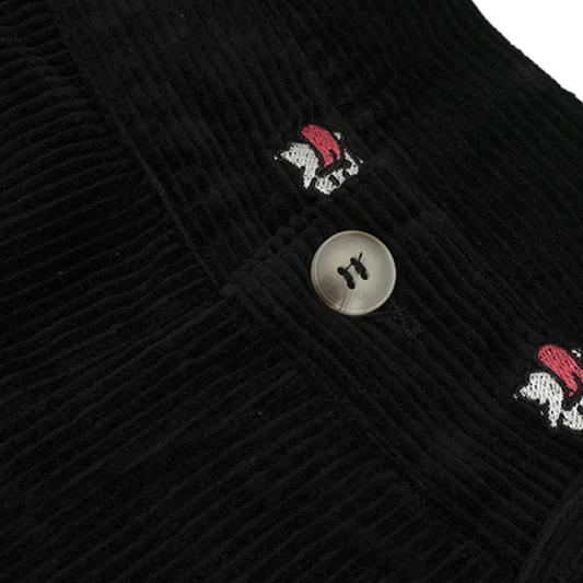 GRAF&WU Mini OG Cute Ghost Embroidered Corduroy Workwear Pants - Premium Streetwear