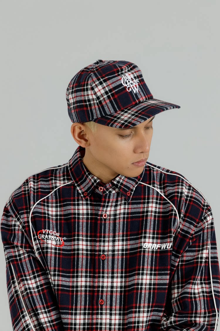 GRAF&WU Racing-themed Embroidered Streetwear Loose Brushed Shirt