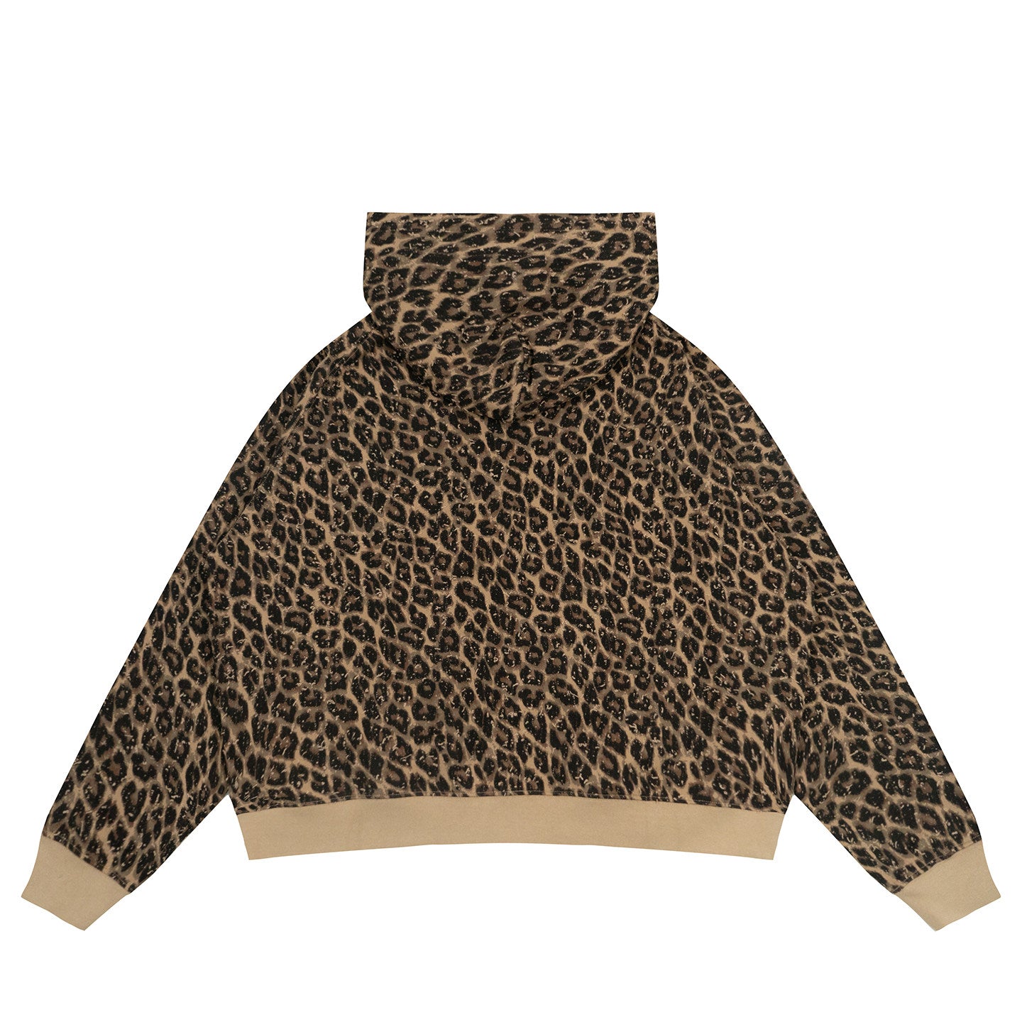 GRAF&WU Vintage Worn-in Leopard Print AK Angel Zipper Hoodie