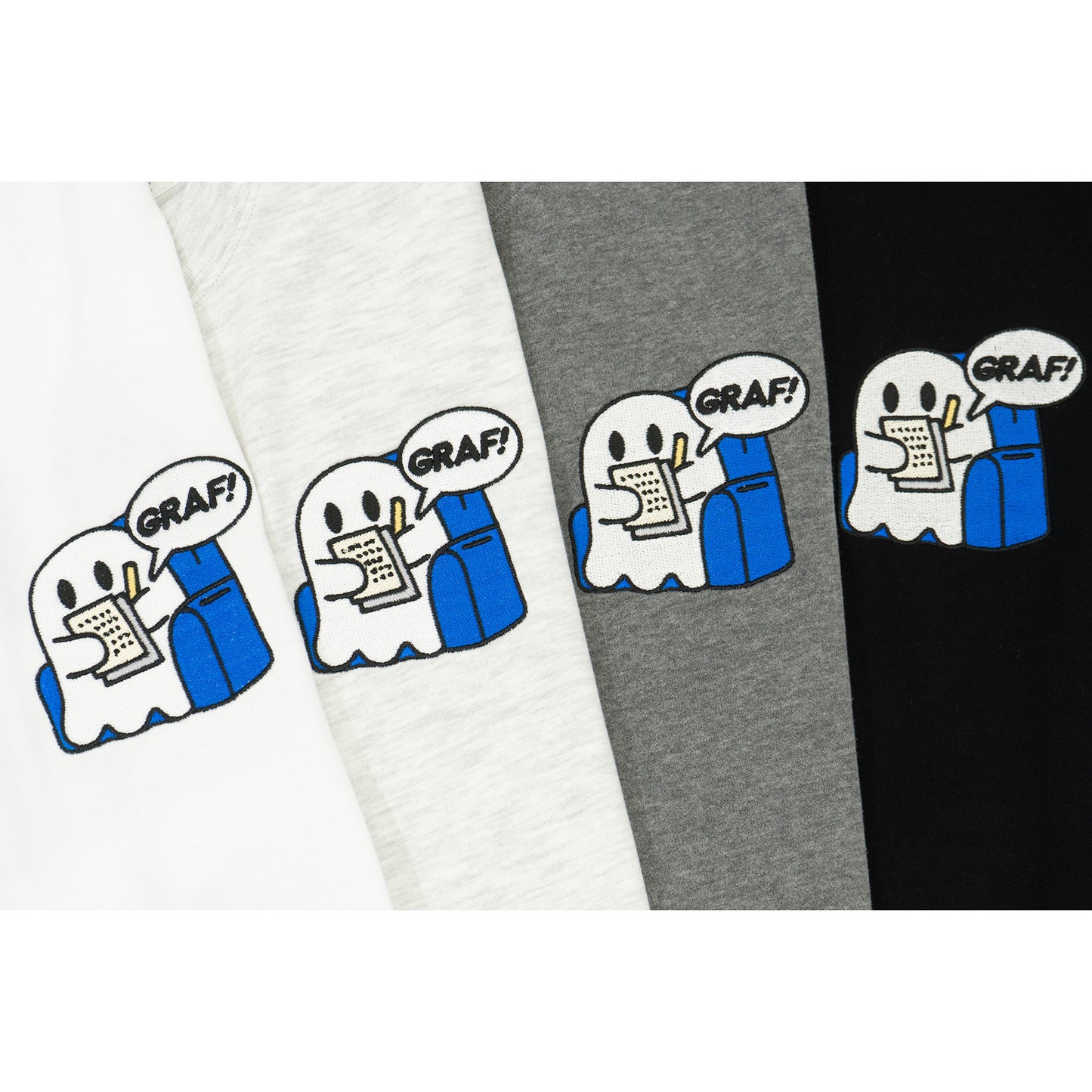 GRAF&WU 12 Mental Healing Cute Ghost Characters T-shirts