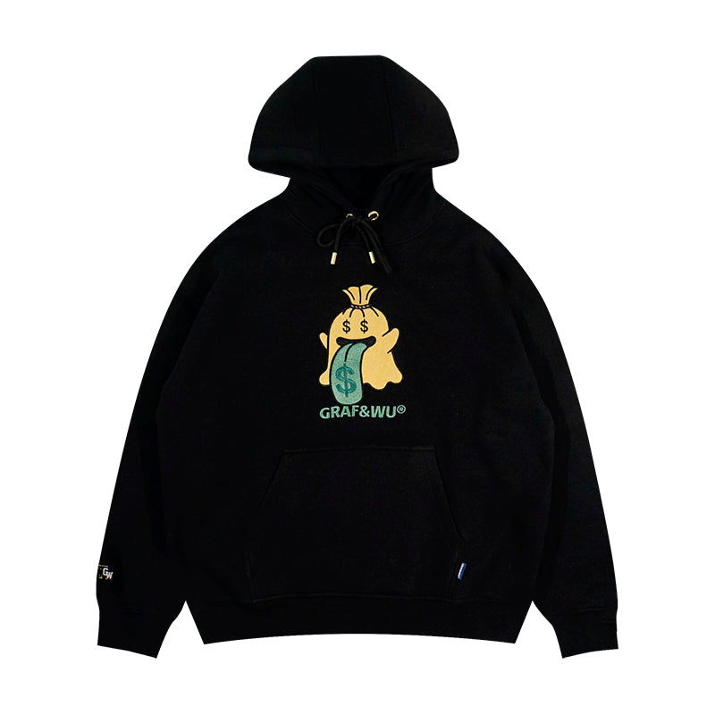 GRAF&WU Mony Bag Cute Ghost Hoodie