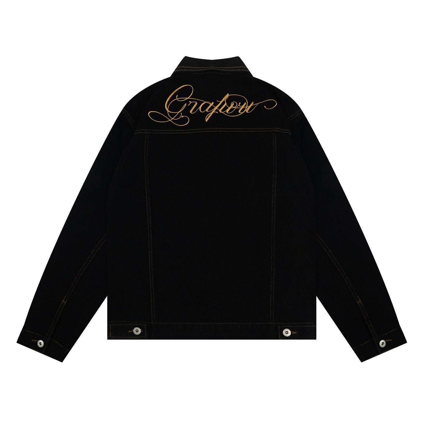 GRAF&WU Letter Embroidery Fashion Lobster Button Design Casual Jacket