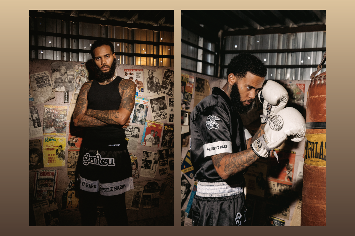 GRAF&WU T-Shirts【Left And Right Hook】Boxing Acetate Fabric Short Sleeved Street Punk T-Shirt Comfortable Summer Short Sleeve