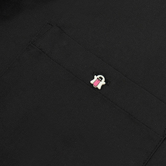 GRAF&WU Fun Button Embroidered Patch Vacation Polo T-shirt