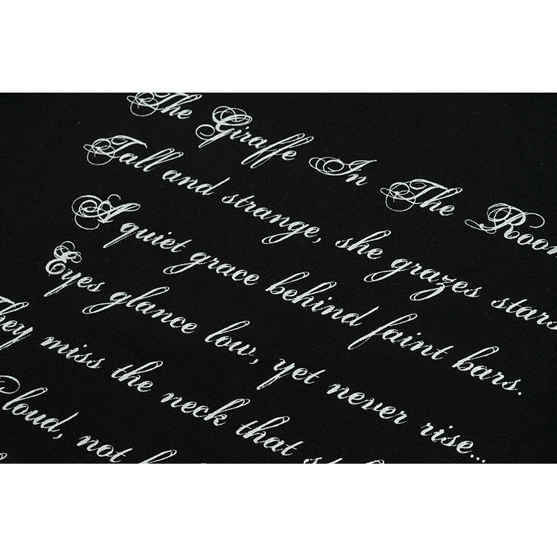 GRAFWU Giraffe In The Black Room Poem T-Shirts