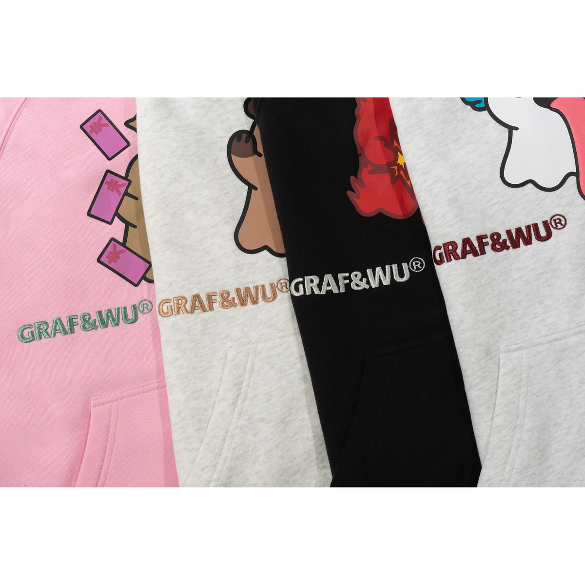 GRAF&WU Twin Flame Cute Ghost Stitching Loose Striped Couple's Sweatshirt Cardigan