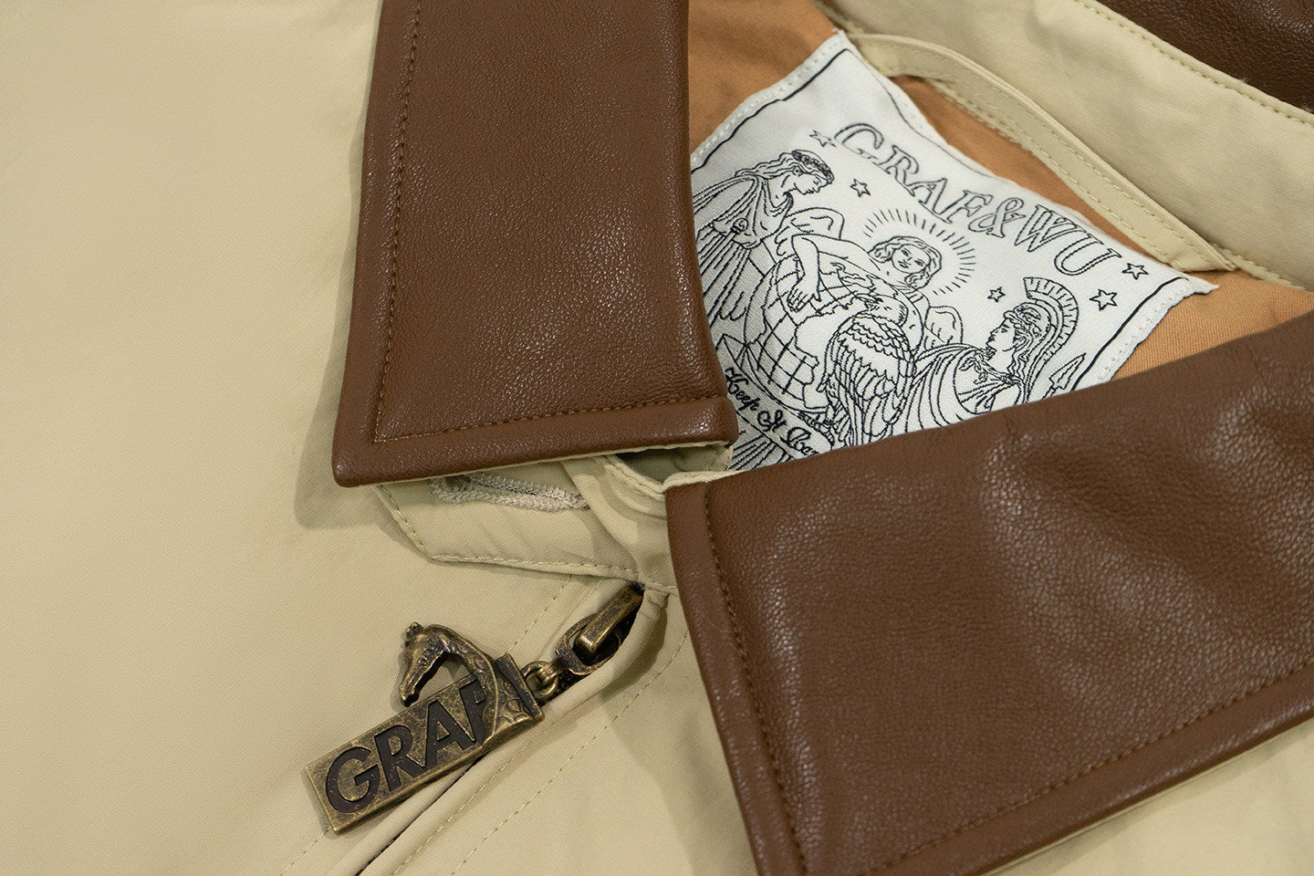 GRAF&WU Leather Collar Casual Down Jacket