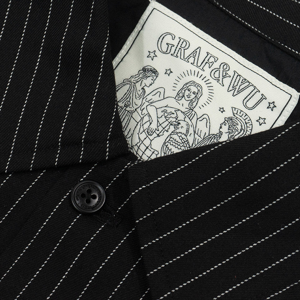 GRAF&WU Cat Flower Embroidered Graphic Thick Shirt