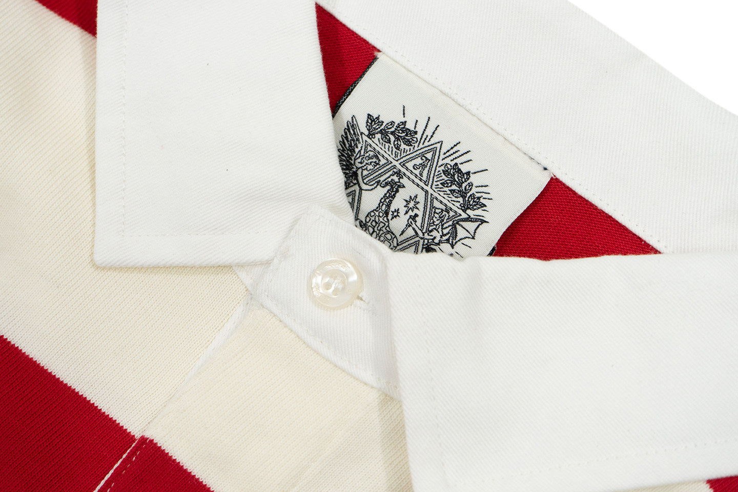 GRAF&WU Striped Polo Collar Rugby Style Design Long Sleeves Shirt