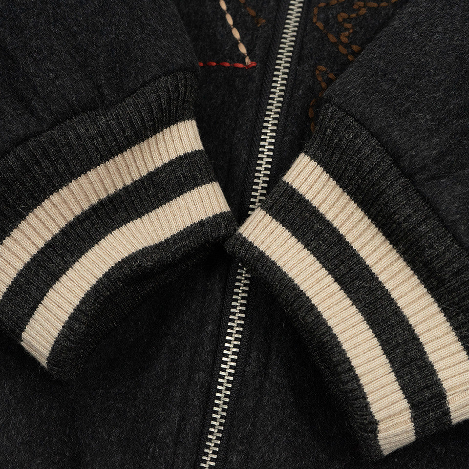GRAF&WU Lucky Goddess Hand-embroidered Wool Vintage Jacket