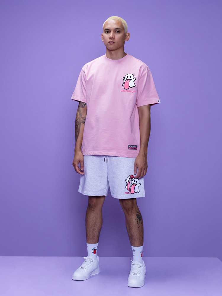 GRAF&WU Shorts Sweet Anatomy Pattern Design Men'S Shorts Cute Ghost Magic Stickers Anatomy Ghost Pants Casual Athletic Shorts