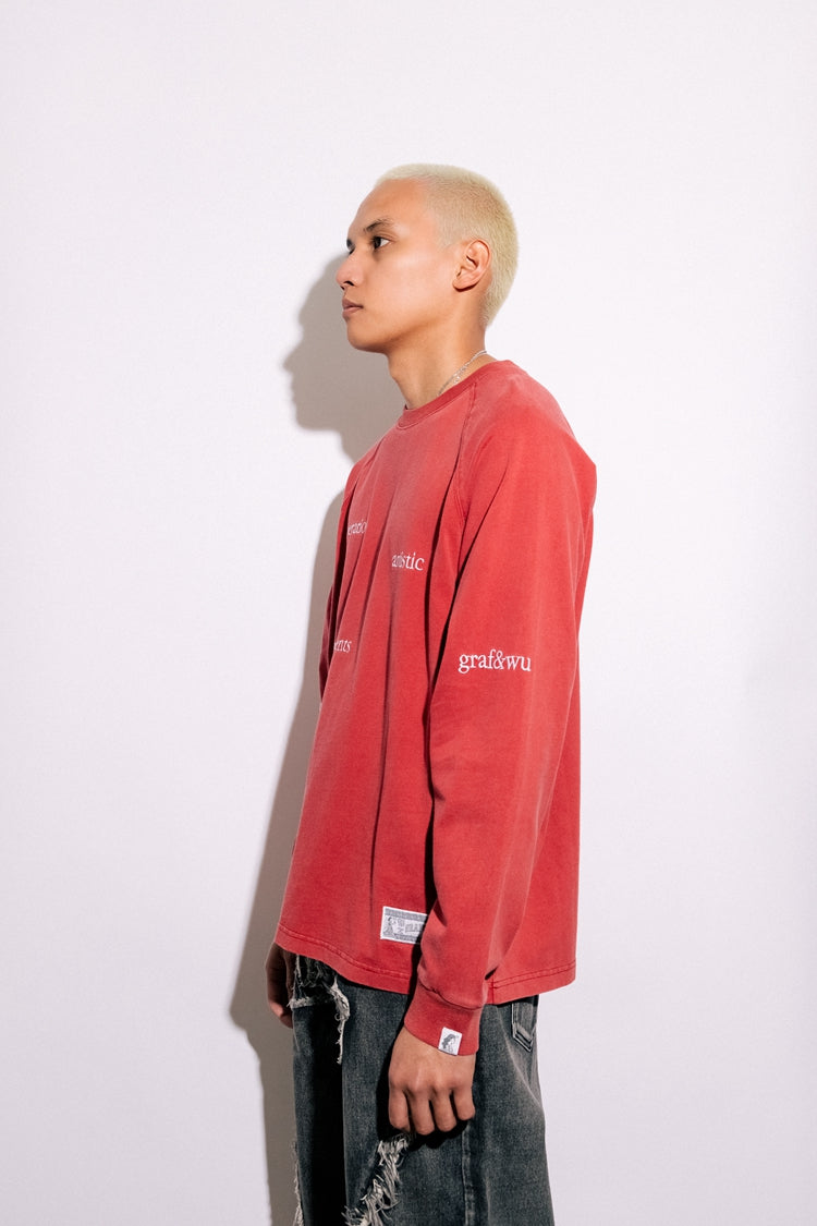 GRAF&WU Keep It Rare Hustle Hard Slogan Vintage Long-sleeve Shirt