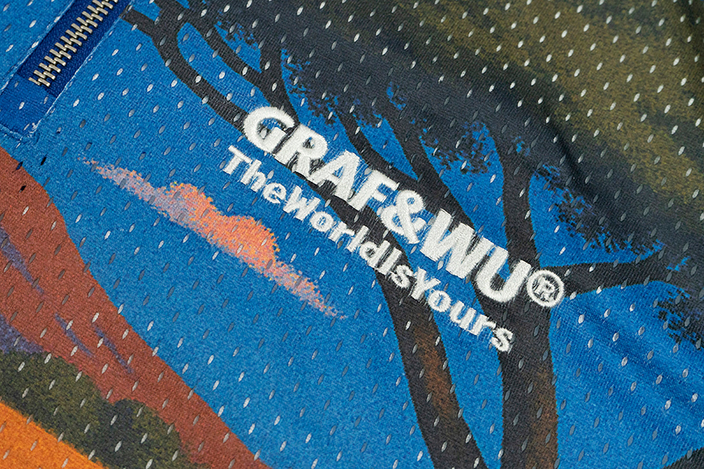 GRAF&WU African Scenery Giraffe Cheetah Retro Double Mesh T-shirt