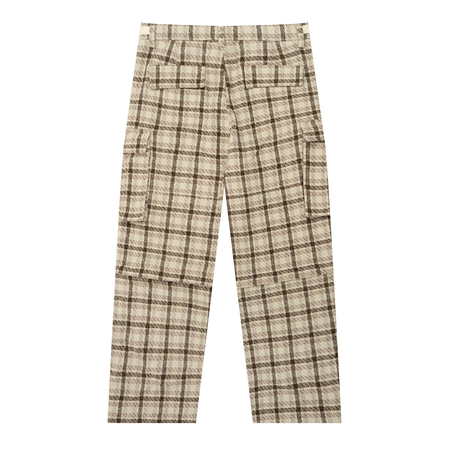 GRAF&WU Hand-sewn Buttons Fashion Design Cargo Wool Trousers
