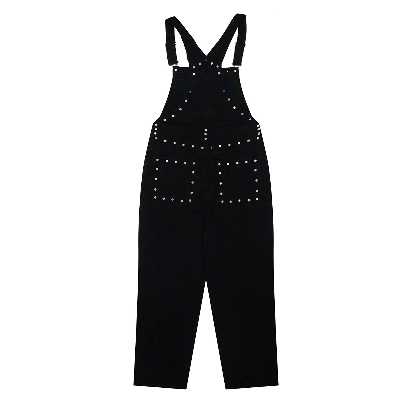 GRAF&WU Fashion Studded Blue Rhinestone Denim Overalls - Bling Streetwear