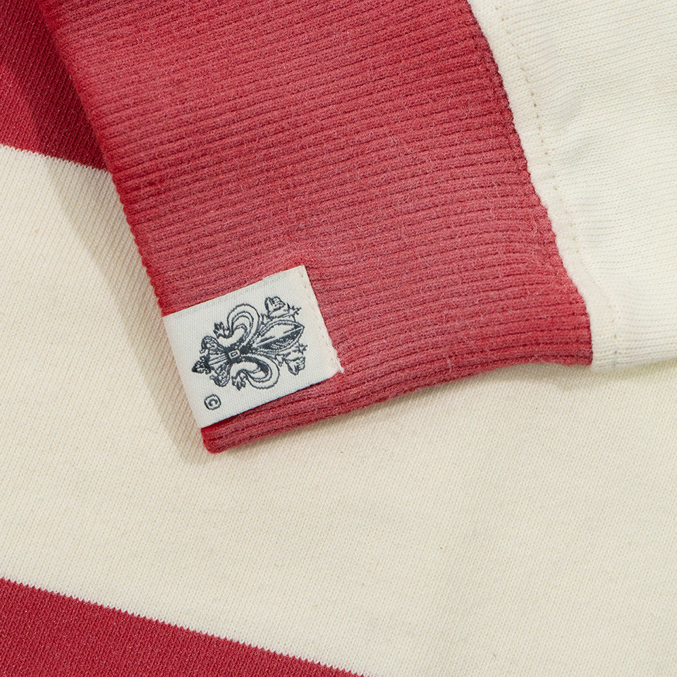 GRAF&WU Striped Polo Collar Rugby Style Design Long Sleeves Shirt