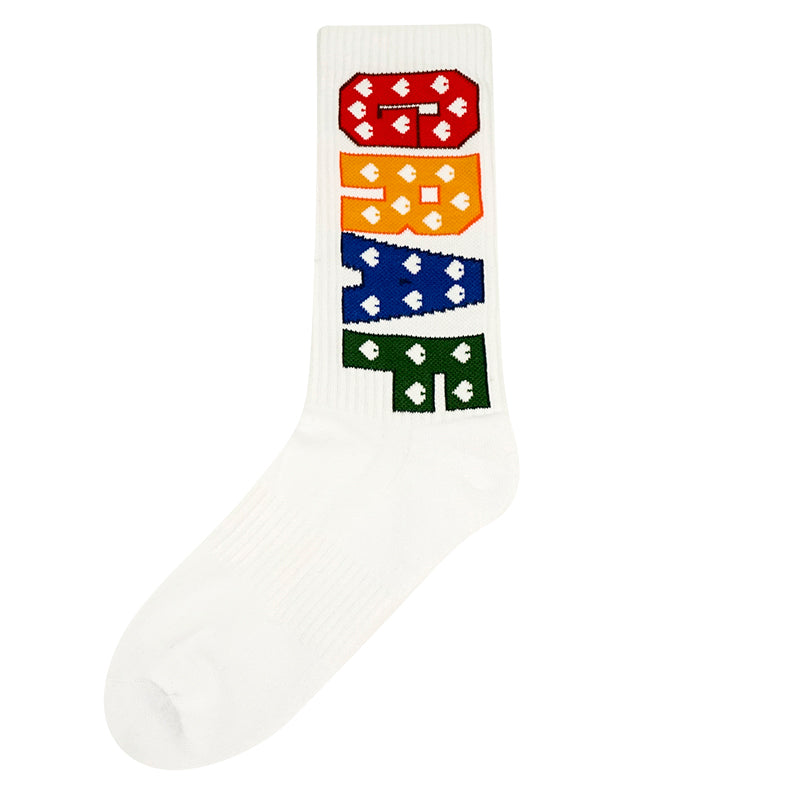 GRAF&WU Original Brand Letter Thick Long Tube Cotton Socks