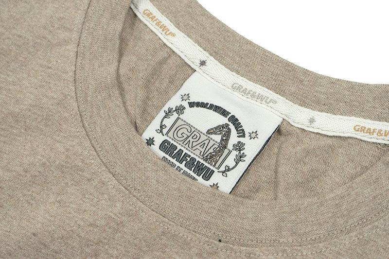 GRAF&WU Brand Letter Fashion Design Casual 100% Cotton T-shirt