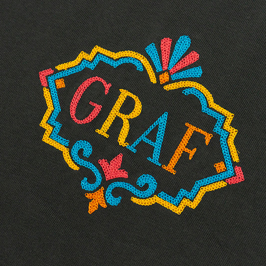 GRAF&WU Coil Retro Embroidery Nepalese Decorative Style Logo T-Shirts