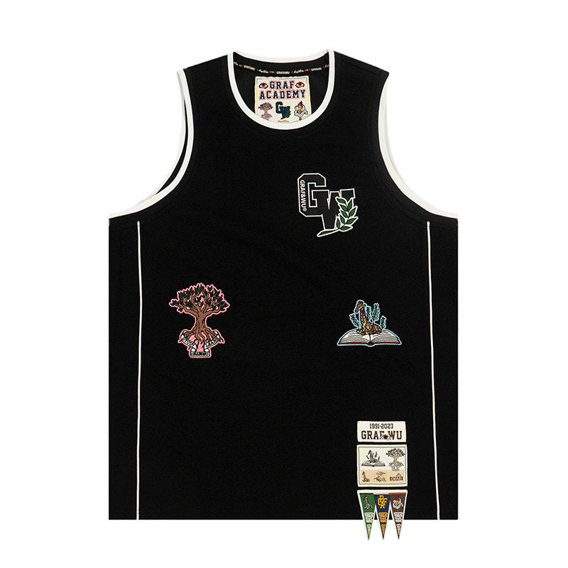 GRAF&WU Giraffe University Knowledge Power Badge Basketball Vest Jersey