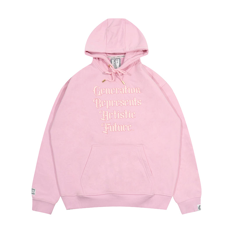 GRAF&WU Brand Letter Fleece Loose Streetwear Hoodie