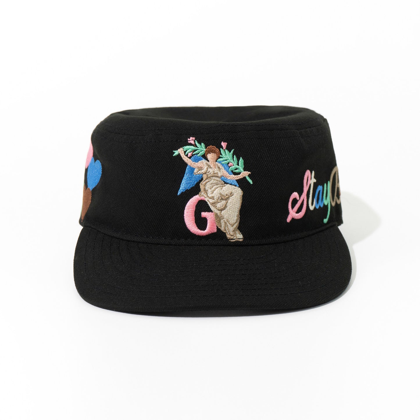 GRAF&WU Cat Goddess Stay Blessed Banknote Embroidered Flat-Top  Cap