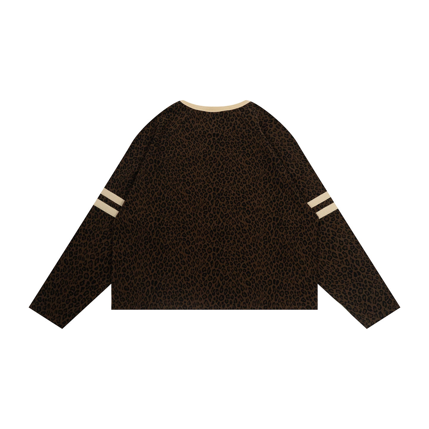 GRAF&WU Goddess Embroidered Short Leopard Long-Sleeved Sports Shirt