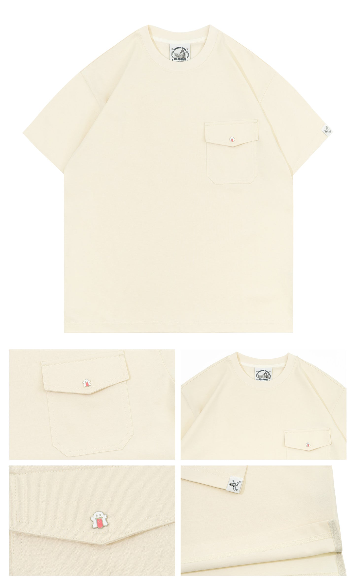 GRAF&WU Clean fit Style Fashion Pocket Design Cooling T-Shirt