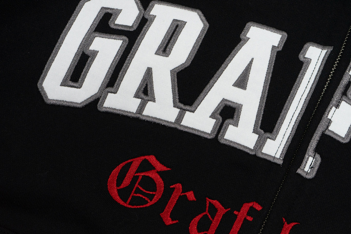 GRAF&WU Knight Print Oversized Streetwear Retro Zip Up Hoodie