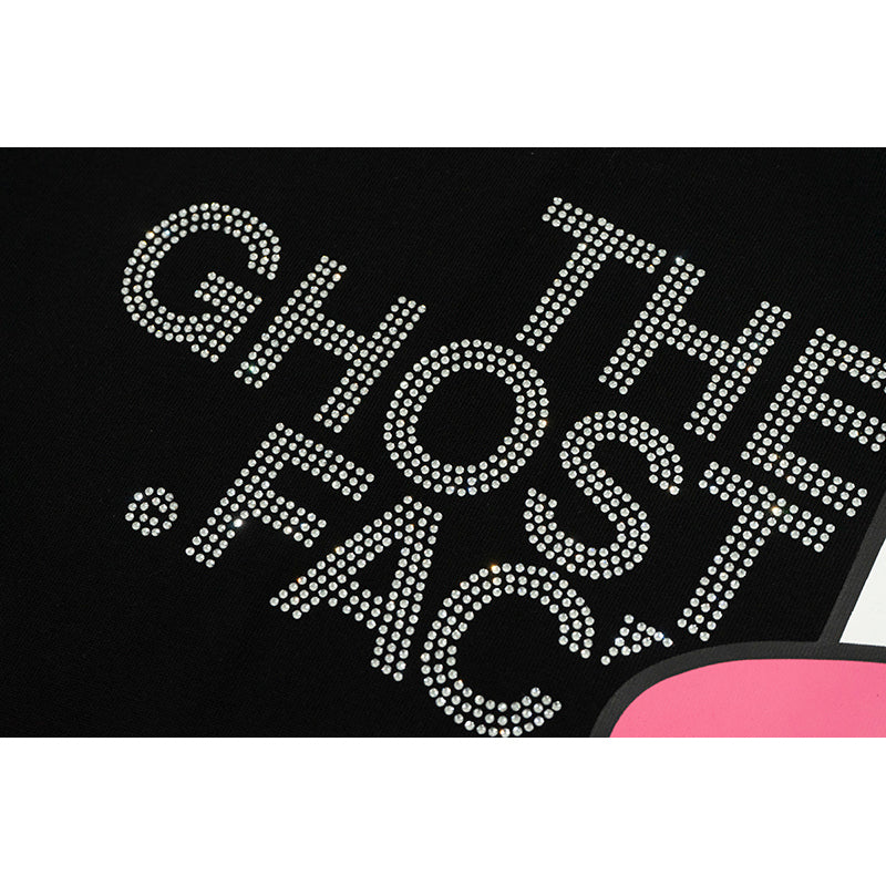 GRAFWU BooGhost Face Rhinestone Decoration T-shirts