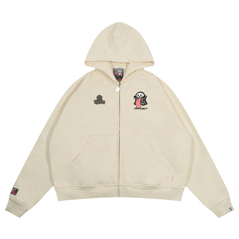 GRAF&WU Halloween Medusa Fairy Zombie Kappa Cute Ghost Zip-up Hoodie