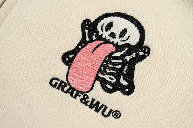 GRAF&WU Halloween Medusa Fairy Zombie Kappa Cute Ghost Zip-up Hoodie