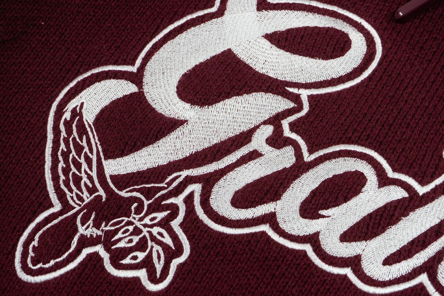 GRAF&WU Trust In Graf Embroidered AK47 Angel Knitted Hoodie Sweater