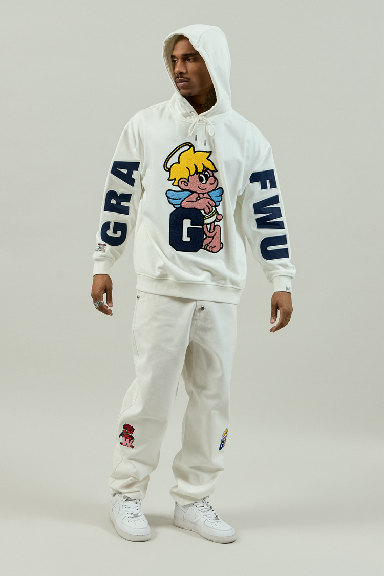 GRAF&WU Angel G Devil W Towel Embroidery Hoodie