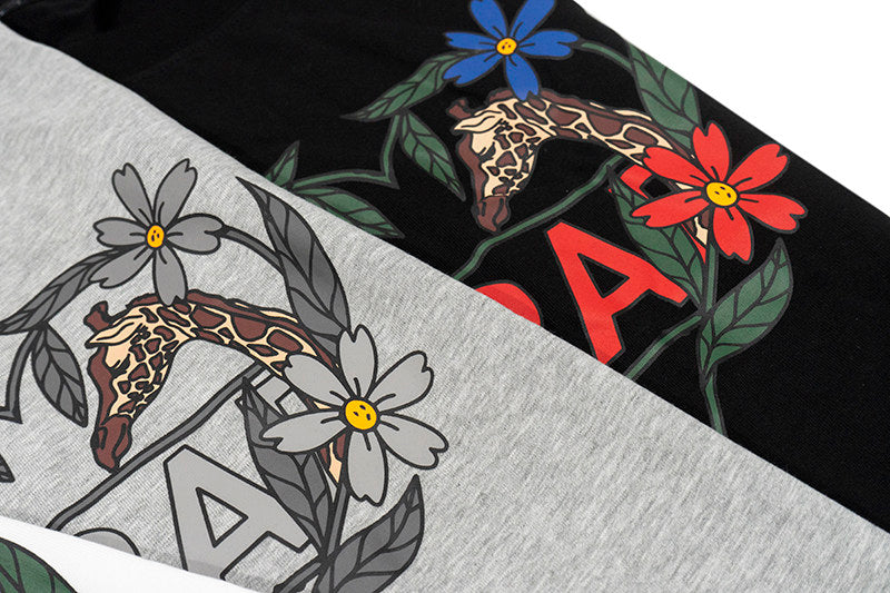 GRAF&WU Flower Heart Shape Deer Hot Girls Crop Top T-shirt