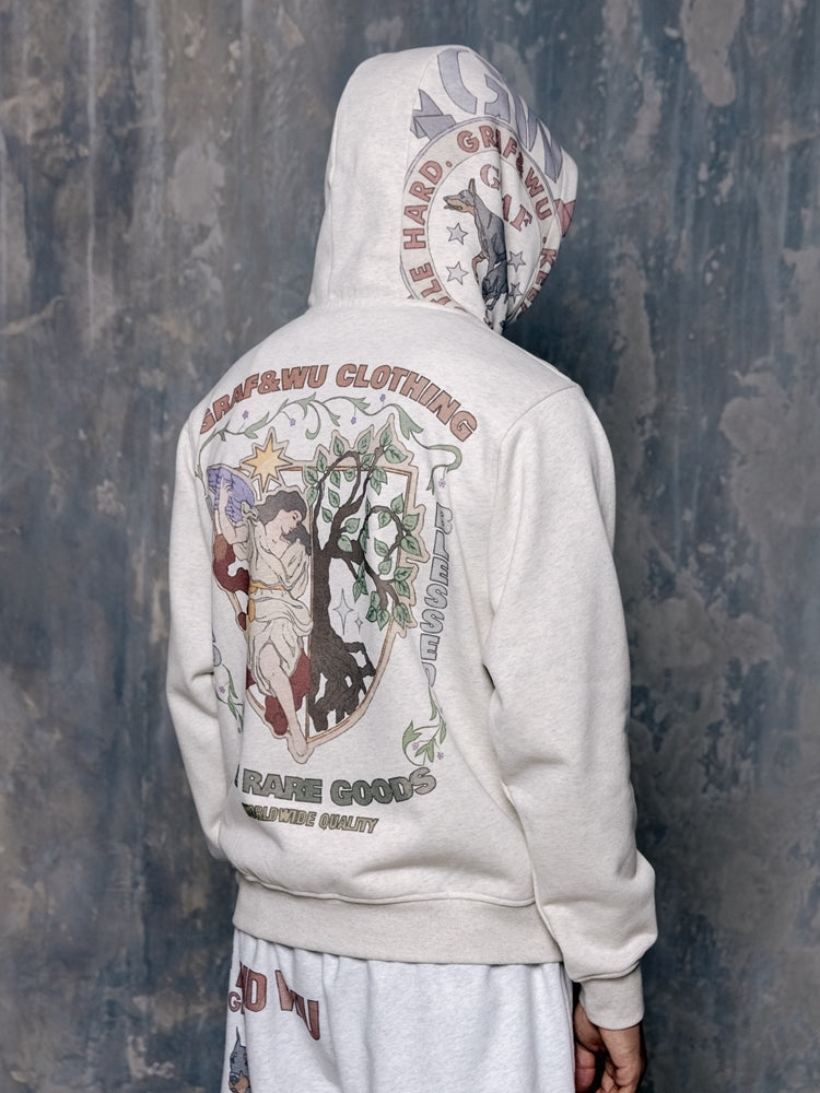 GRAF&WU AK47 Angel Goddess Blessing Floral Fleece Hoodie