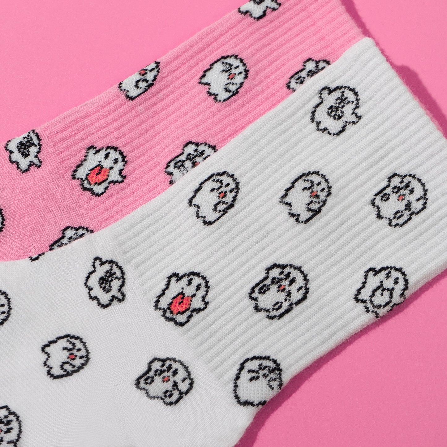 GRAF&WU Mini Cute Ghost Cotton Cozy Thin Mid-calf Knit Socks