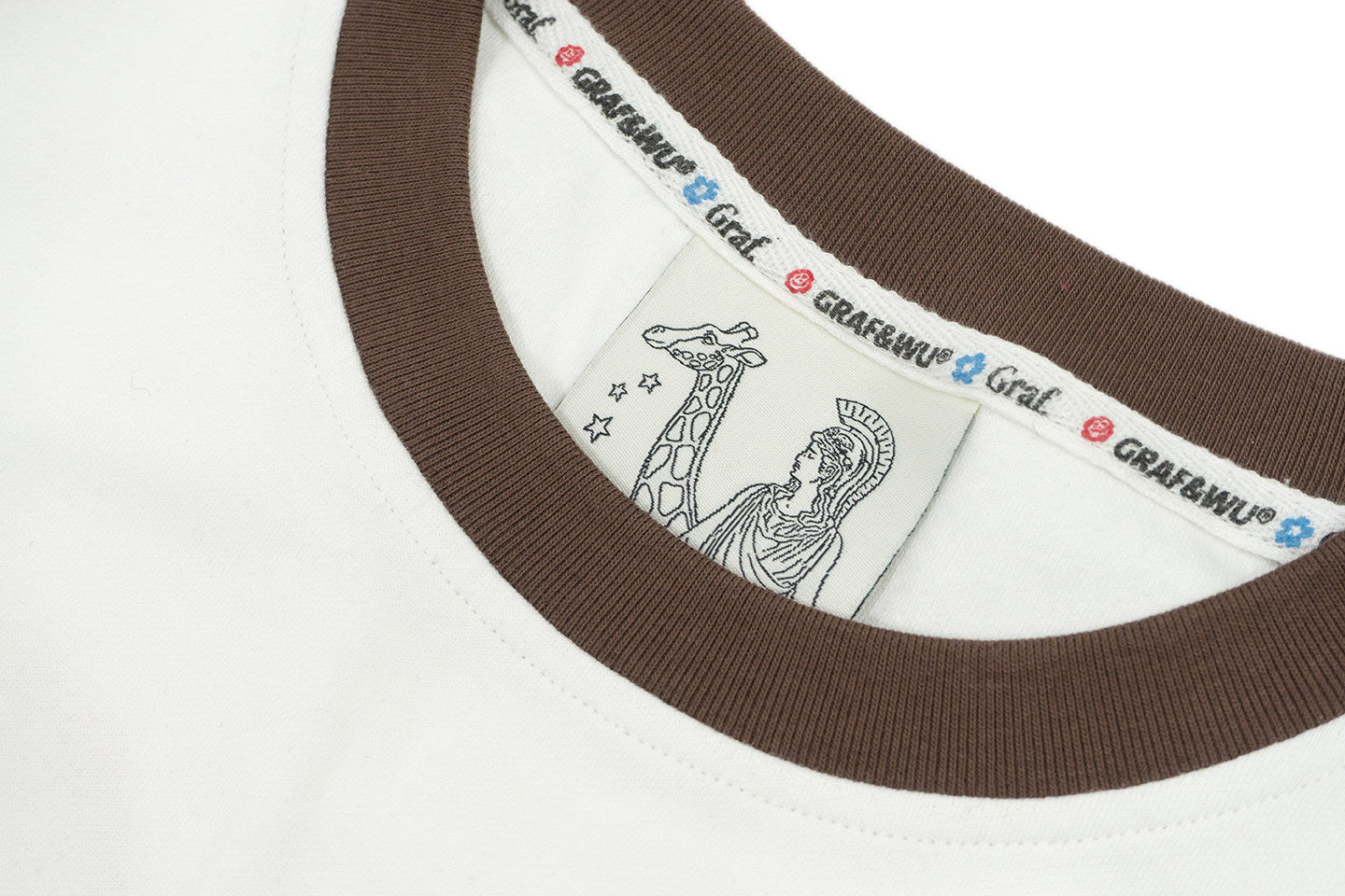 GRAF&WU Retro Corduroy Stitching 86 Giraffe Long Sleeve Sports Jersey